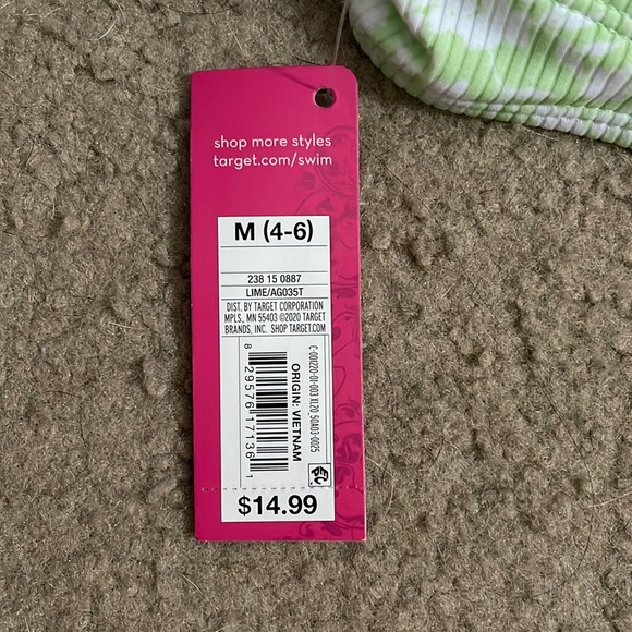 Womens Green Floral Bikini Top Size 4-6 - Picture 3 of 3